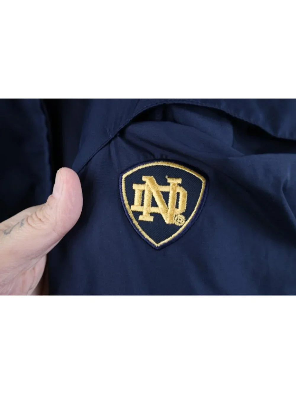 AS IS Adidas Womens Large Team Issued Notre Dame University Windbreaker Jacket